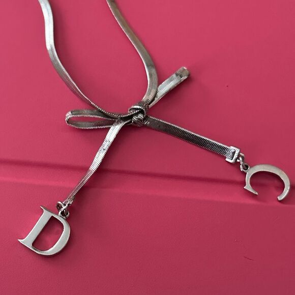 Christian Dior Vintage CD Charm Coquette Bow Bracelet - Silver - Picture 4 of 6